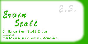 ervin stoll business card